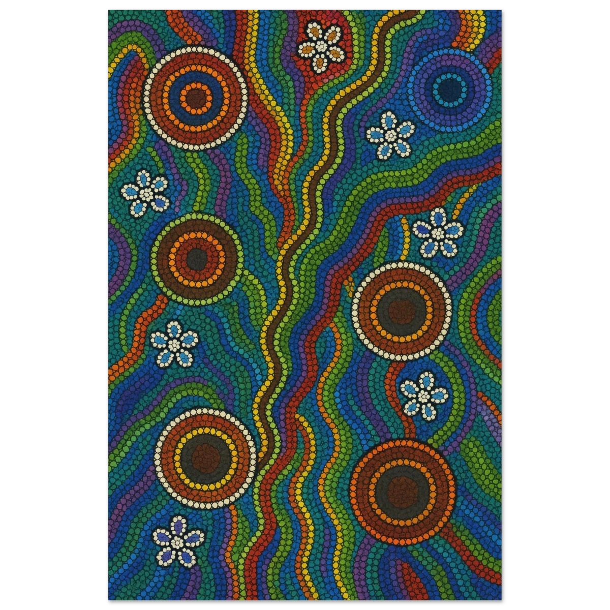 Rainbow Dreaming Aboriginal Wall Art Print - Fine Art Poster - 60x90 cm / 24x36″ -