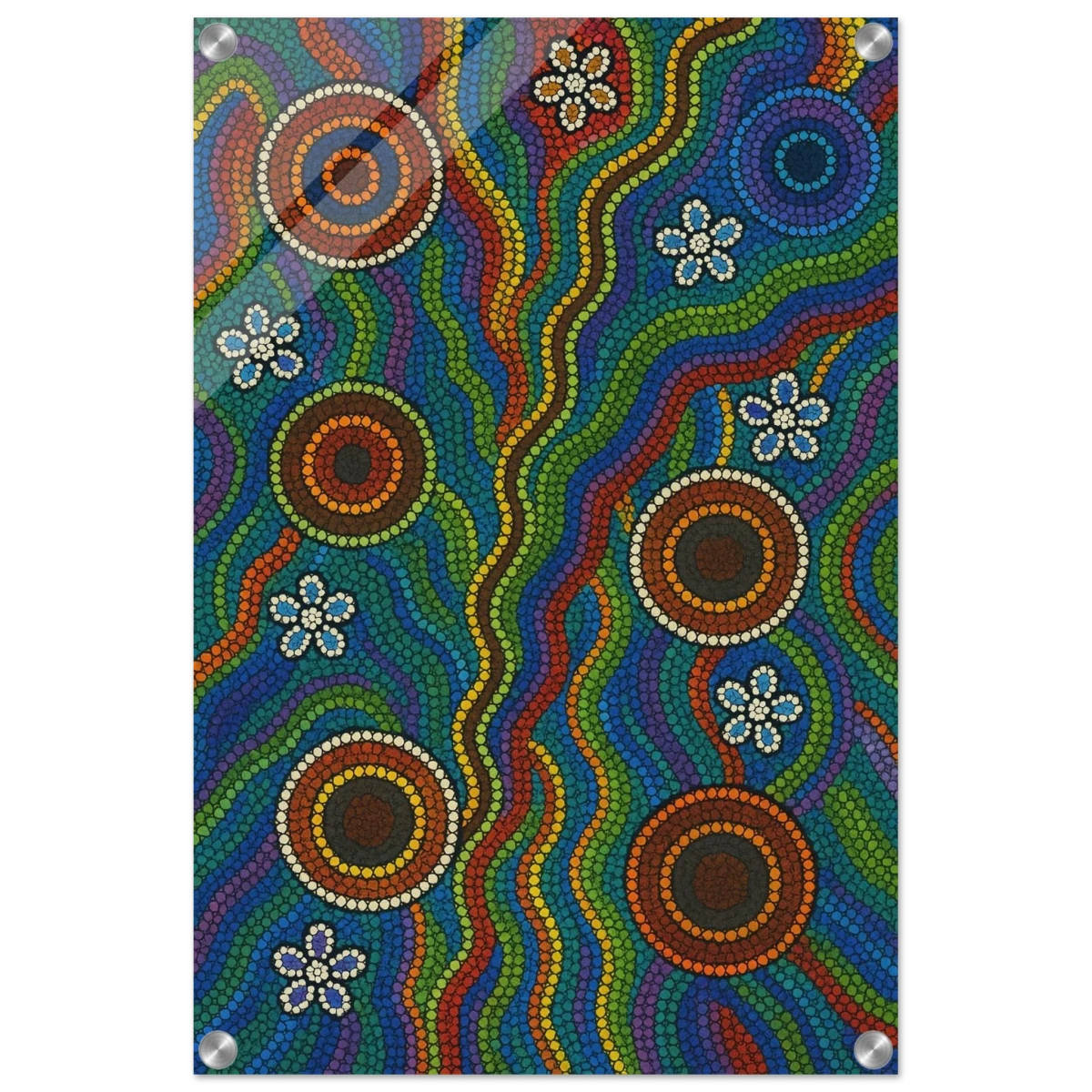 Rainbow Dreaming Aboriginal Wall Art Print - Acrylic Print - 40x60 cm / 16x24″ -