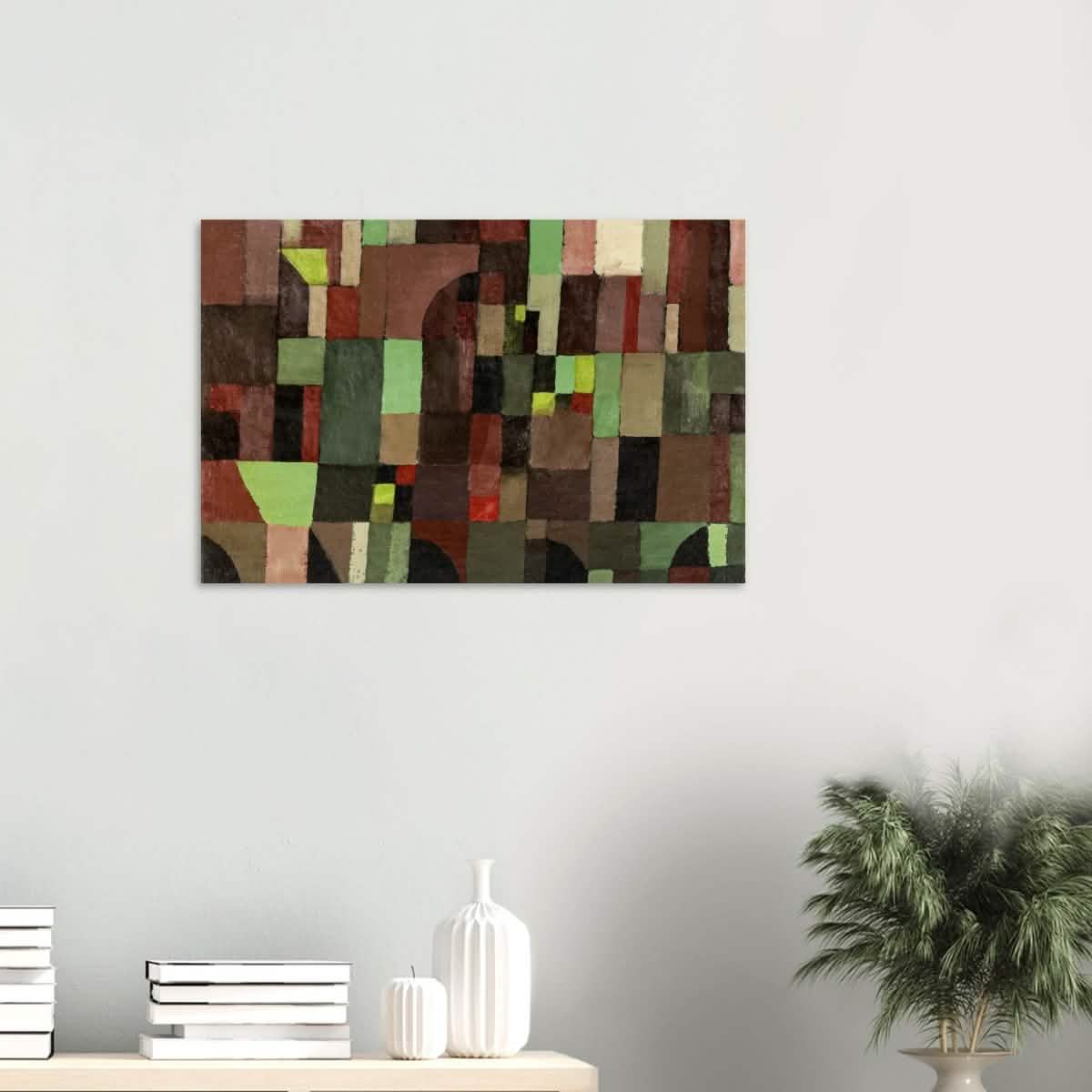 Red And Green Architecture by Paul Klee 1922 - Wood Prints - 50x75 cm / 20x30″ - 20 mm