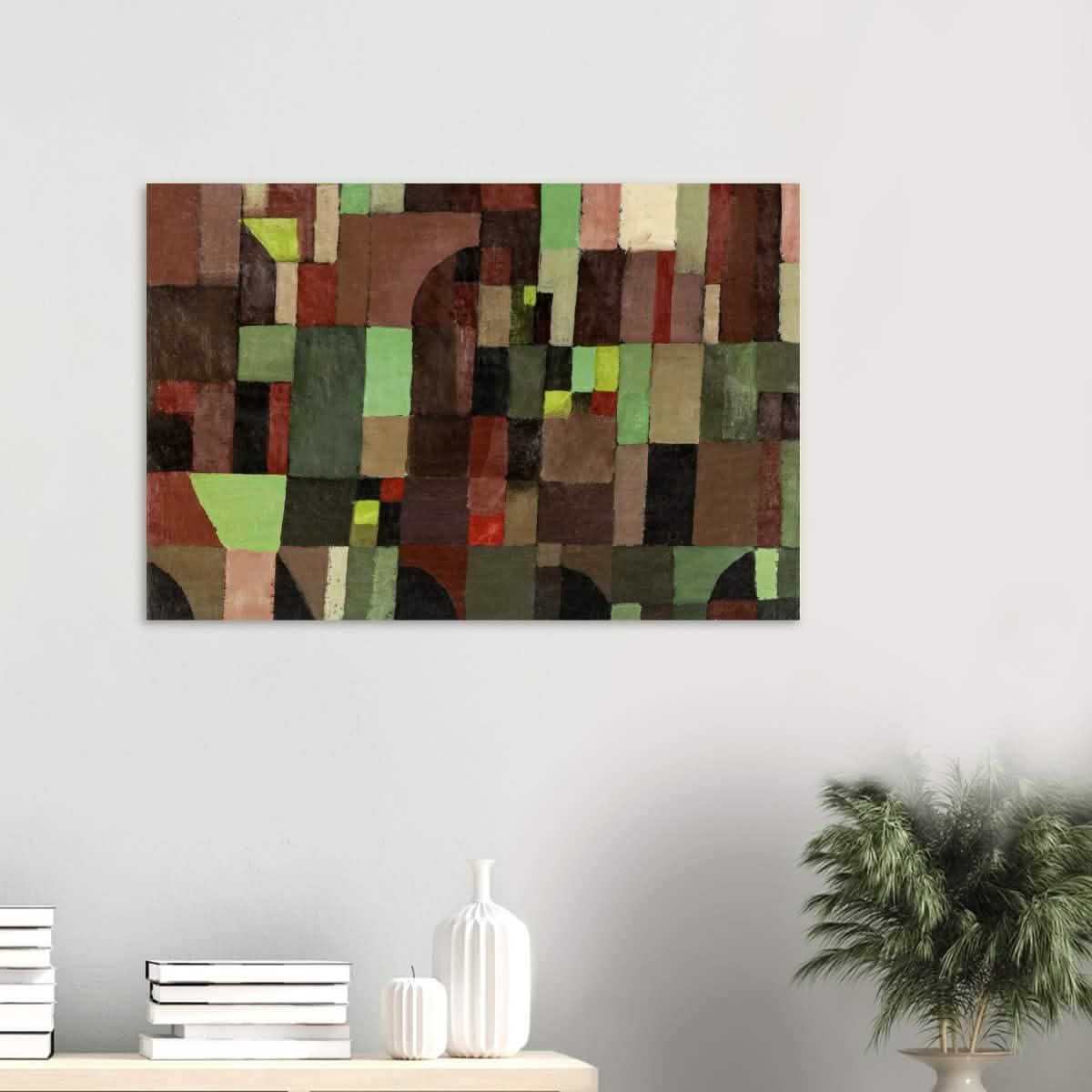 Red And Green Architecture by Paul Klee 1922 - Wood Prints - 60x90 cm / 24x36″ - 20 mm