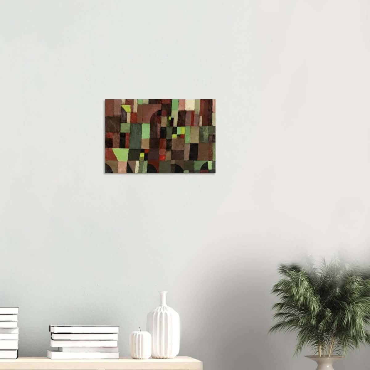 Red And Green Architecture by Paul Klee 1922 - Wood Prints - 30x45 cm / 12x18″ - 20 mm