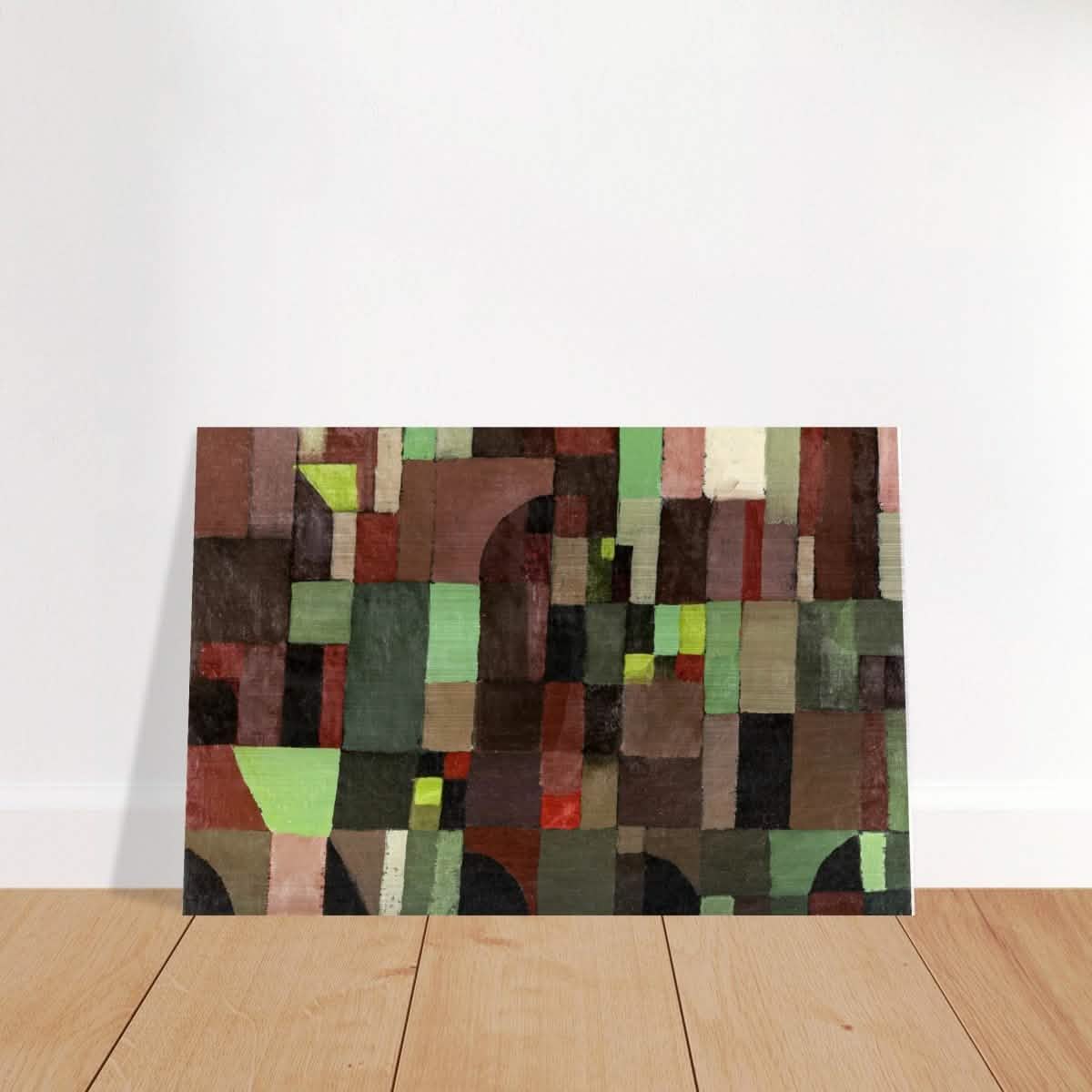 Red And Green Architecture by Paul Klee 1922 - Brushed Aluminum Print - 30x45 cm / 12x18″ -