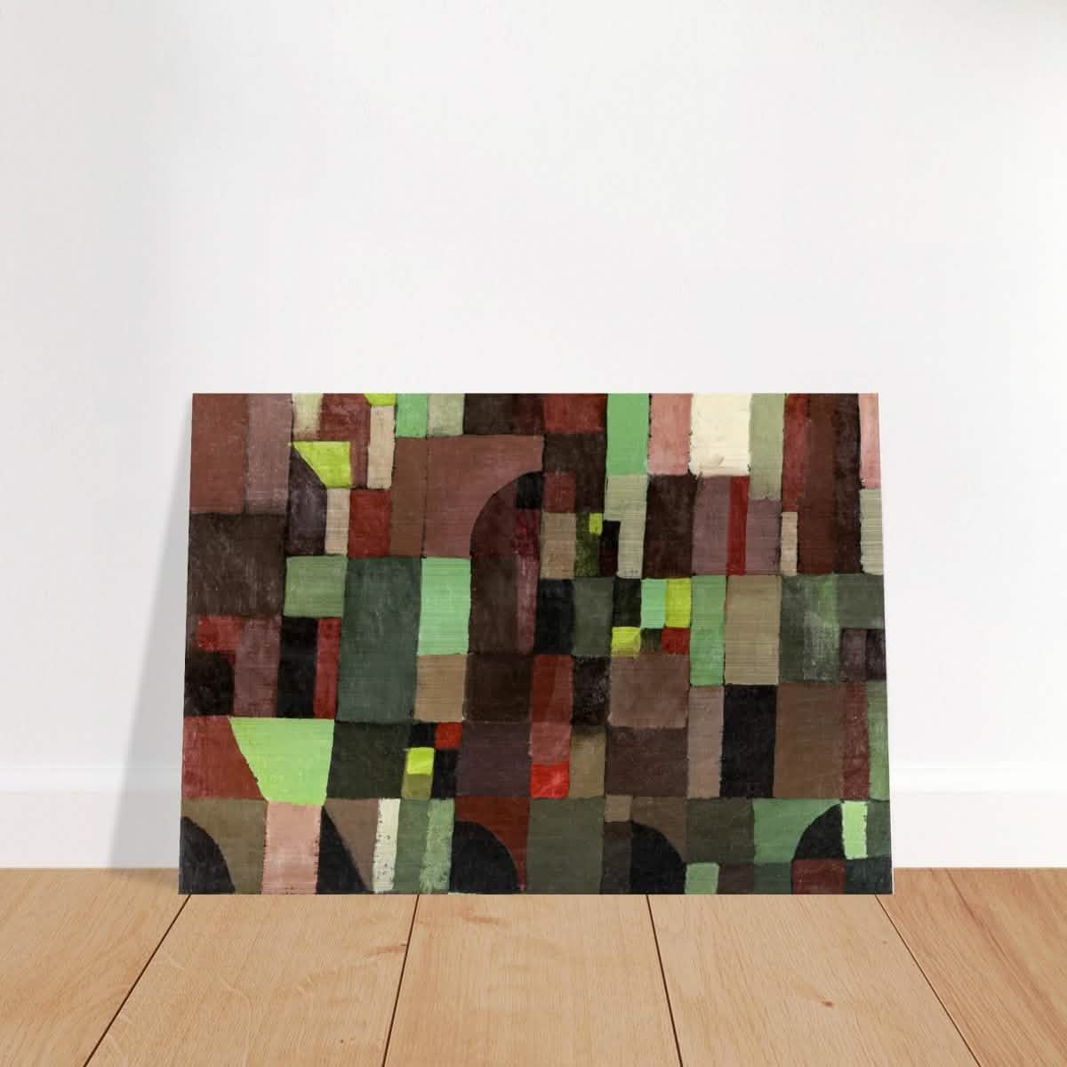 Red And Green Architecture by Paul Klee 1922 - Brushed Aluminum Print - 70x100 cm / 28x40″ -