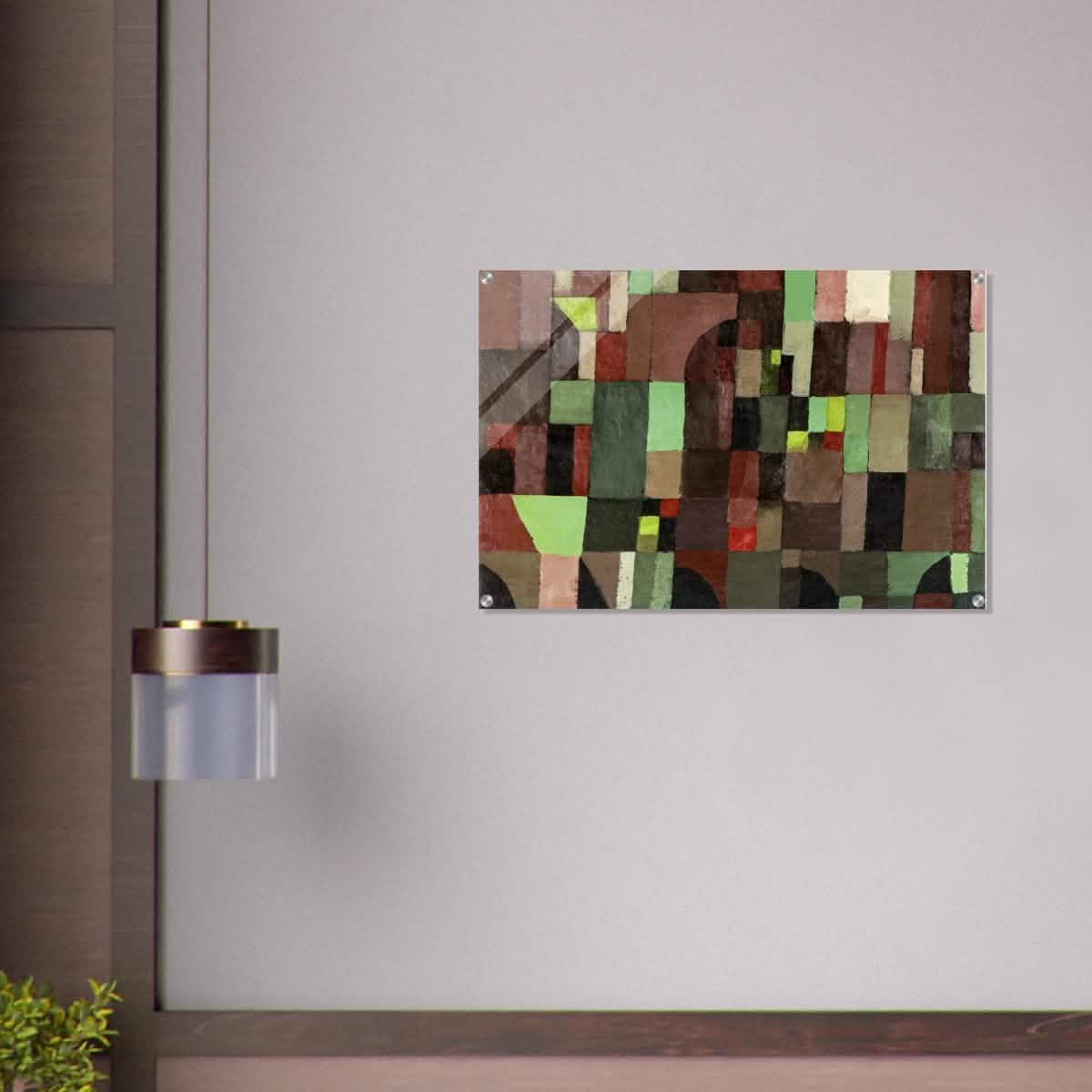 Red And Green Architecture by Paul Klee 1922 - Acrylic Print - 60x90 cm / 24x36″ -