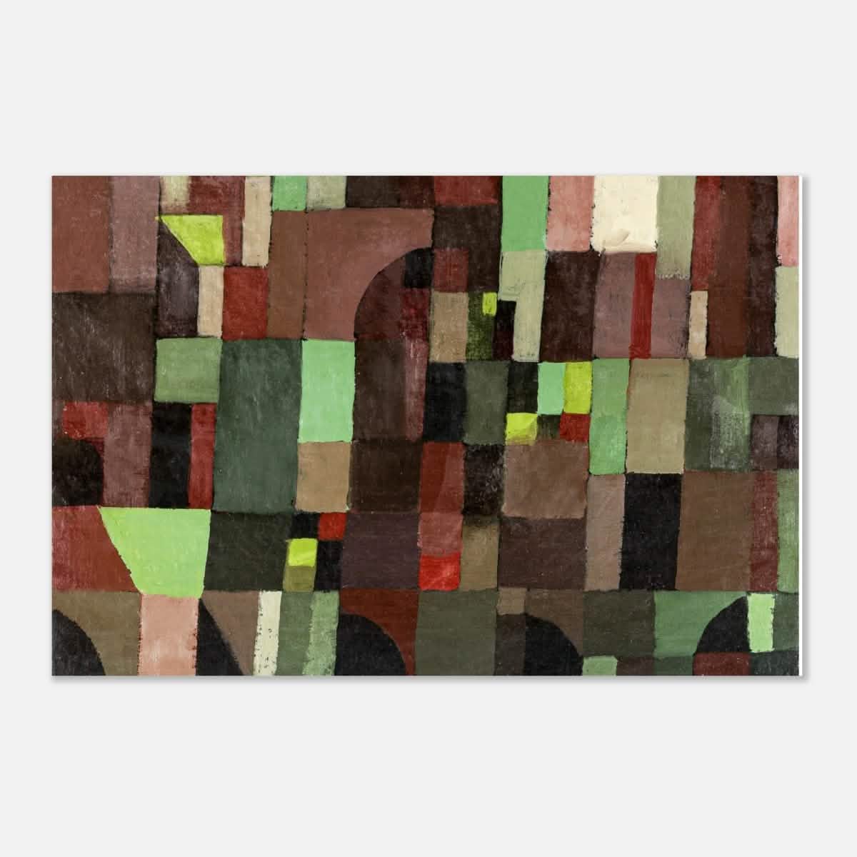 Red And Green Architecture by Paul Klee 1922 - Aluminum Print - 30x45 cm / 12x18″ -