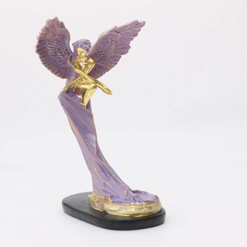 Redemption Angel Sculpture – Artistic Resin Décor - Purple -