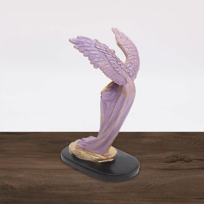 Redemption Angel Sculpture – Artistic Resin Décor - Purple -