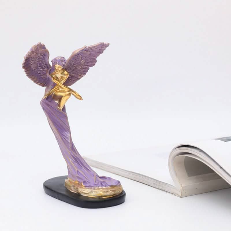 Redemption Angel Sculpture – Artistic Resin Décor - Purple -