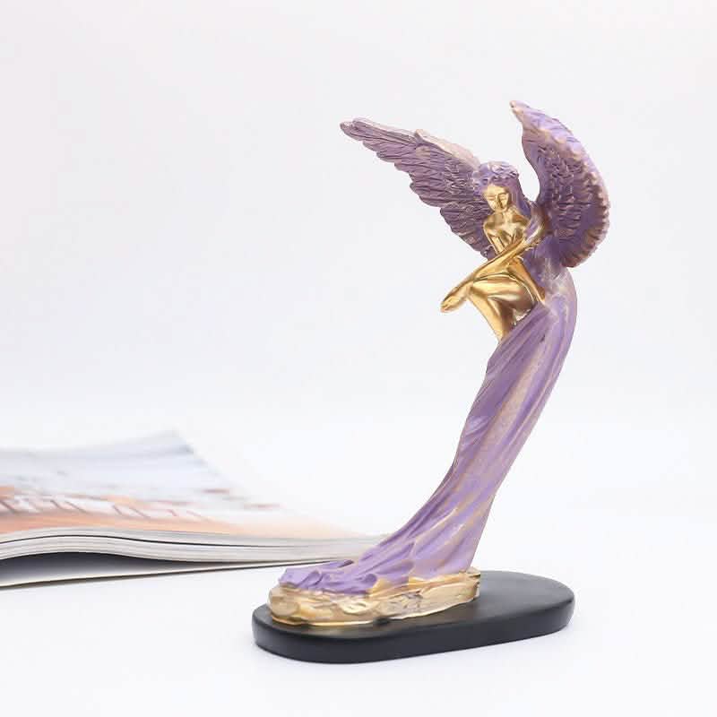 Redemption Angel Sculpture – Artistic Resin Décor - Purple -