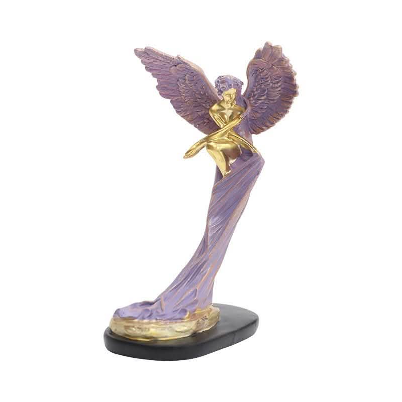 Redemption Angel Sculpture – Artistic Resin Décor - Purple -