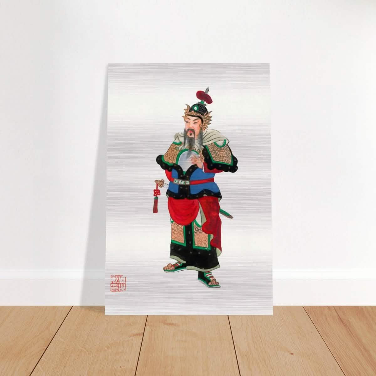 Regal Warrior's Tale | Traditional Chinese Historical Art - Brushed Aluminum Print - 30x45 cm / 12x18″ -