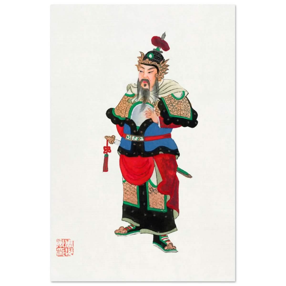 Regal Warrior's Tale | Traditional Chinese Historical Art - Aluminum Print - 60x90 cm / 24x36″ -