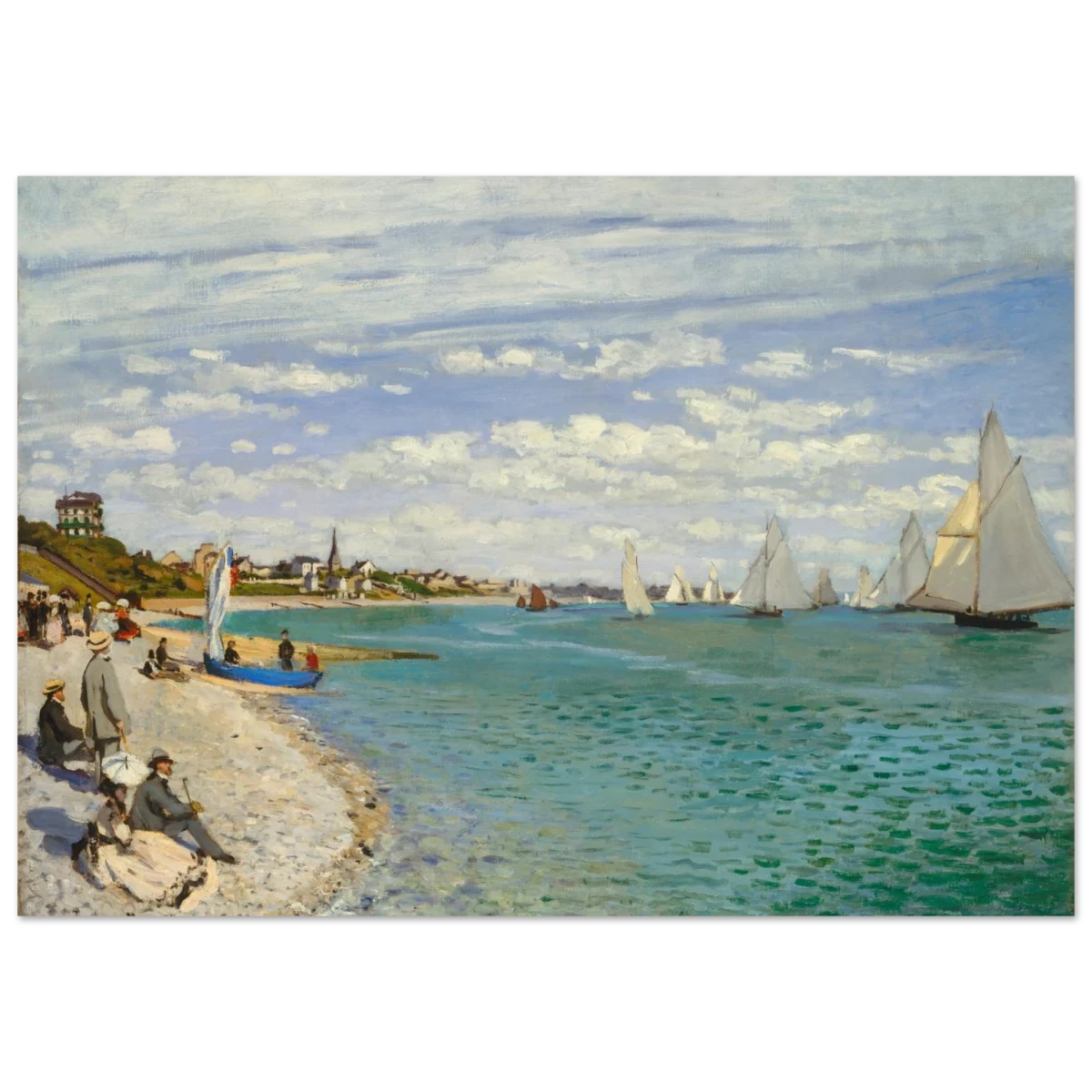Regatta at Sainte - Adresse – Claude Monet Coastal Impressionist Wall Art Print - Fine Art Poster - 70x100 cm / 28x40″ -