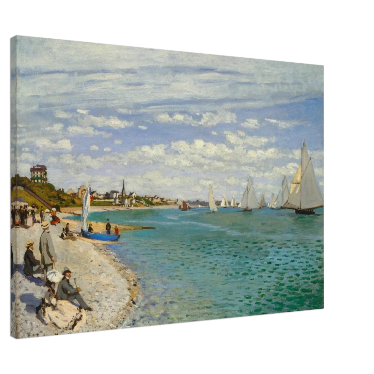 Regatta at Sainte - Adresse – Claude Monet Coastal Impressionist Wall Art Print - Canvas - 70x100 cm / 28x40″ -