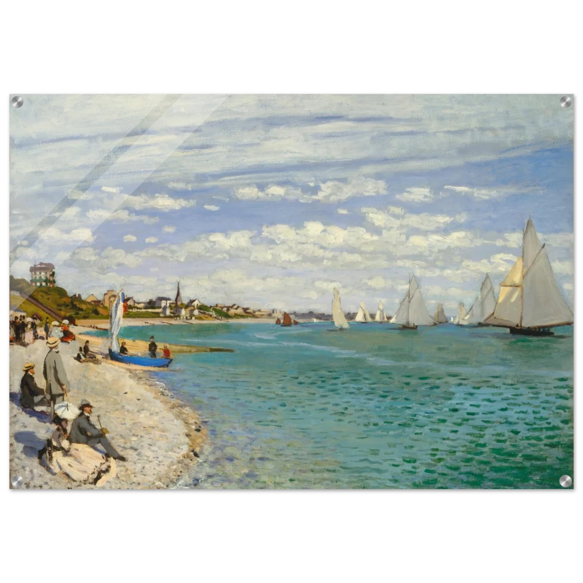 Regatta at Sainte - Adresse – Claude Monet Coastal Impressionist Wall Art Print - Acrylic Print - 70x100 cm / 28x40″ -