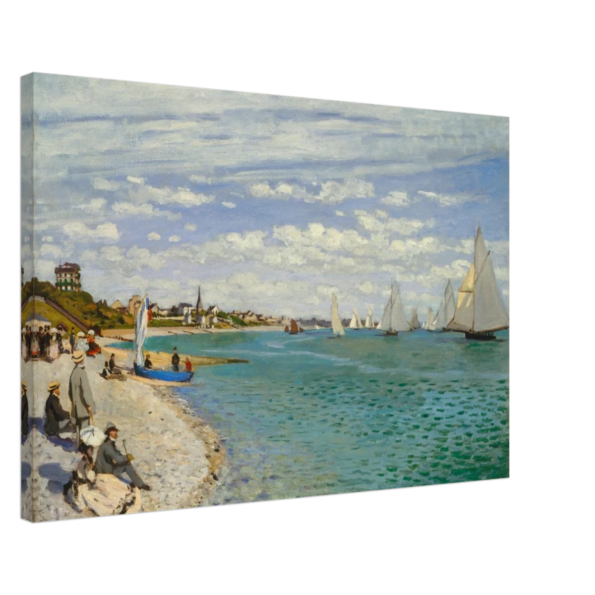 Regatta at Sainte - Adresse – Claude Monet Coastal Impressionist Wall Art Print - Canvas - 50x75 cm / 20x30″ -
