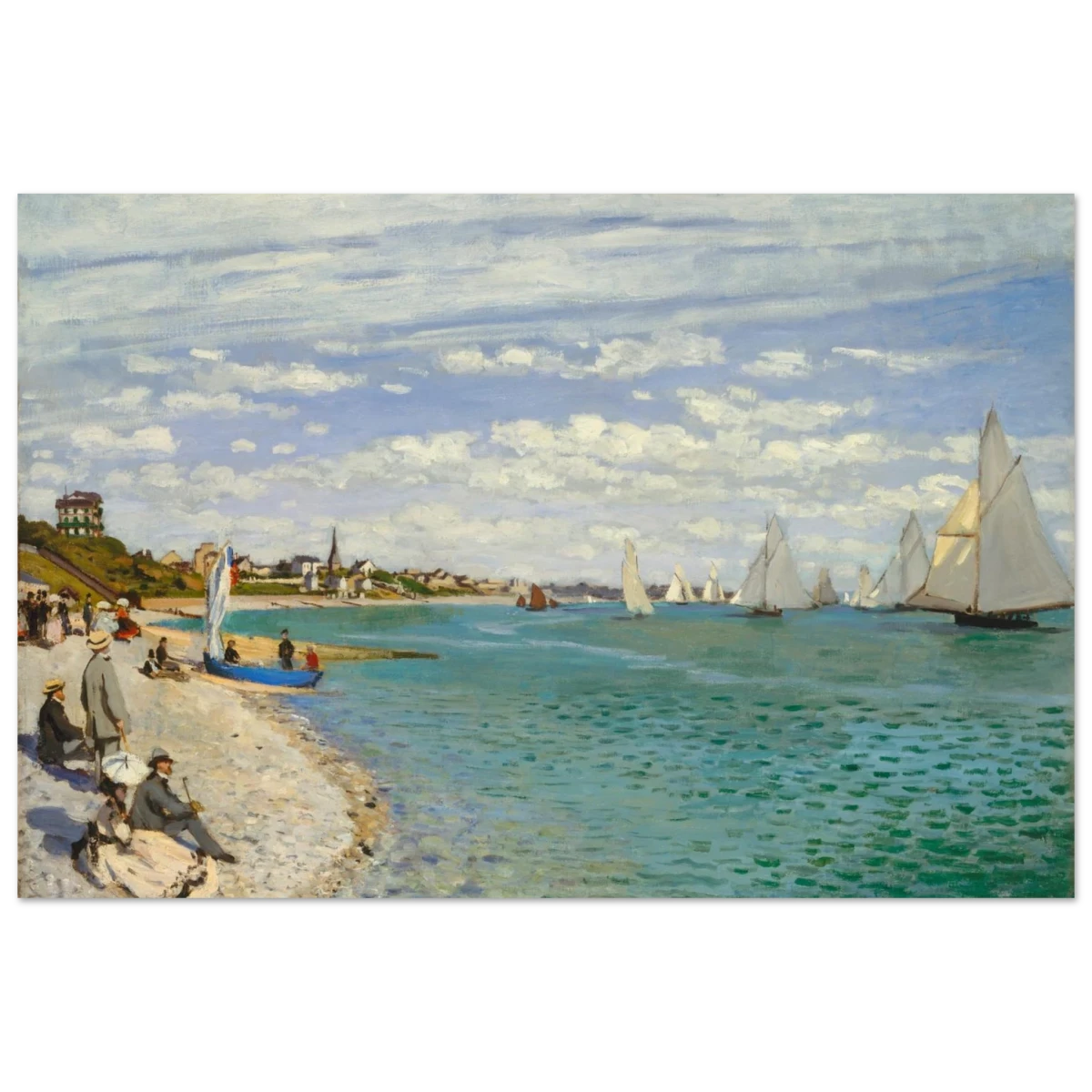 Regatta at Sainte - Adresse – Claude Monet Coastal Impressionist Wall Art Print - Fine Art Poster - 60x90 cm / 24x36″ -