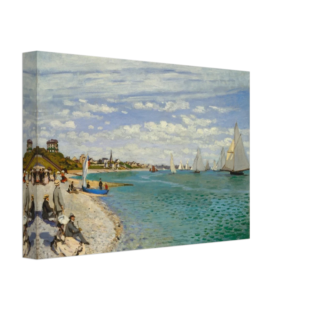 Regatta at Sainte - Adresse – Claude Monet Coastal Impressionist Wall Art Print - Canvas - 20x30 cm / 8x12″ -