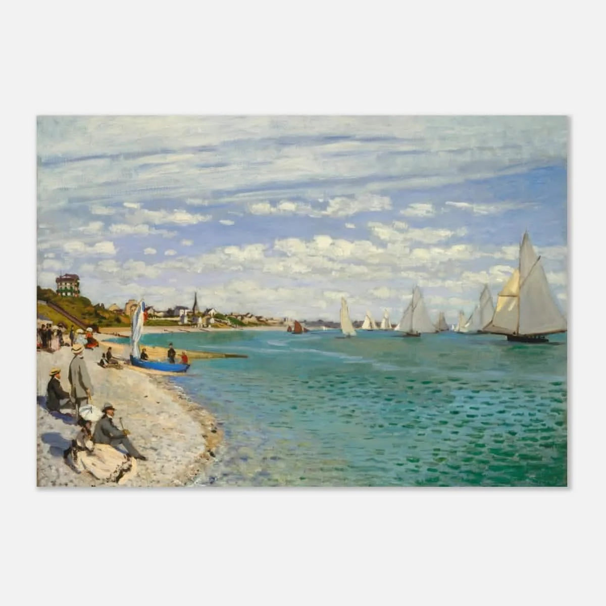 Regatta at Sainte - Adresse – Claude Monet Coastal Impressionist Wall Art Print - Aluminum Print - 70x100 cm / 28x40″ -