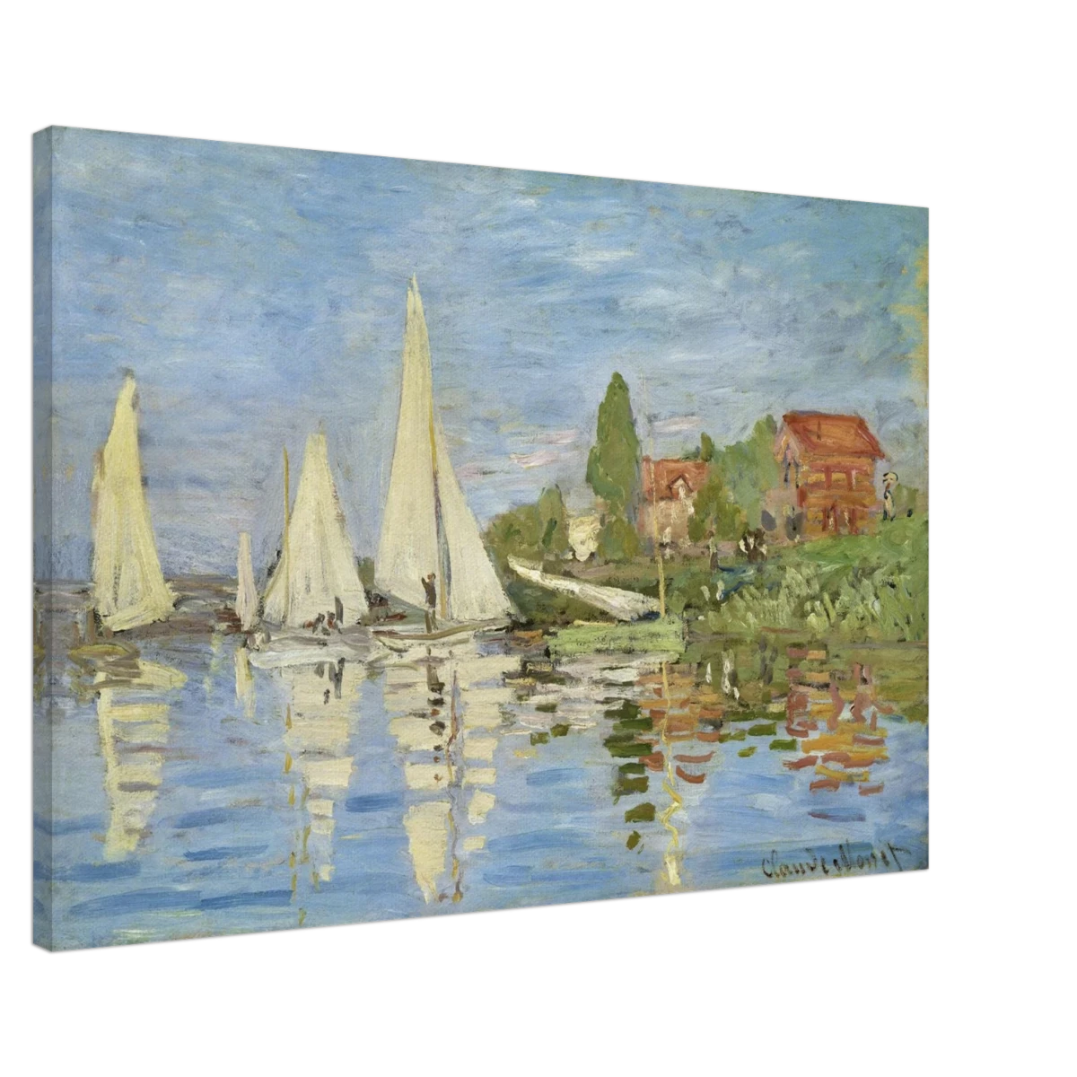 Regattas at Argenteuil – By Claude Monet | Wall art Print - Canvas - 60x90 cm / 24x36″ -