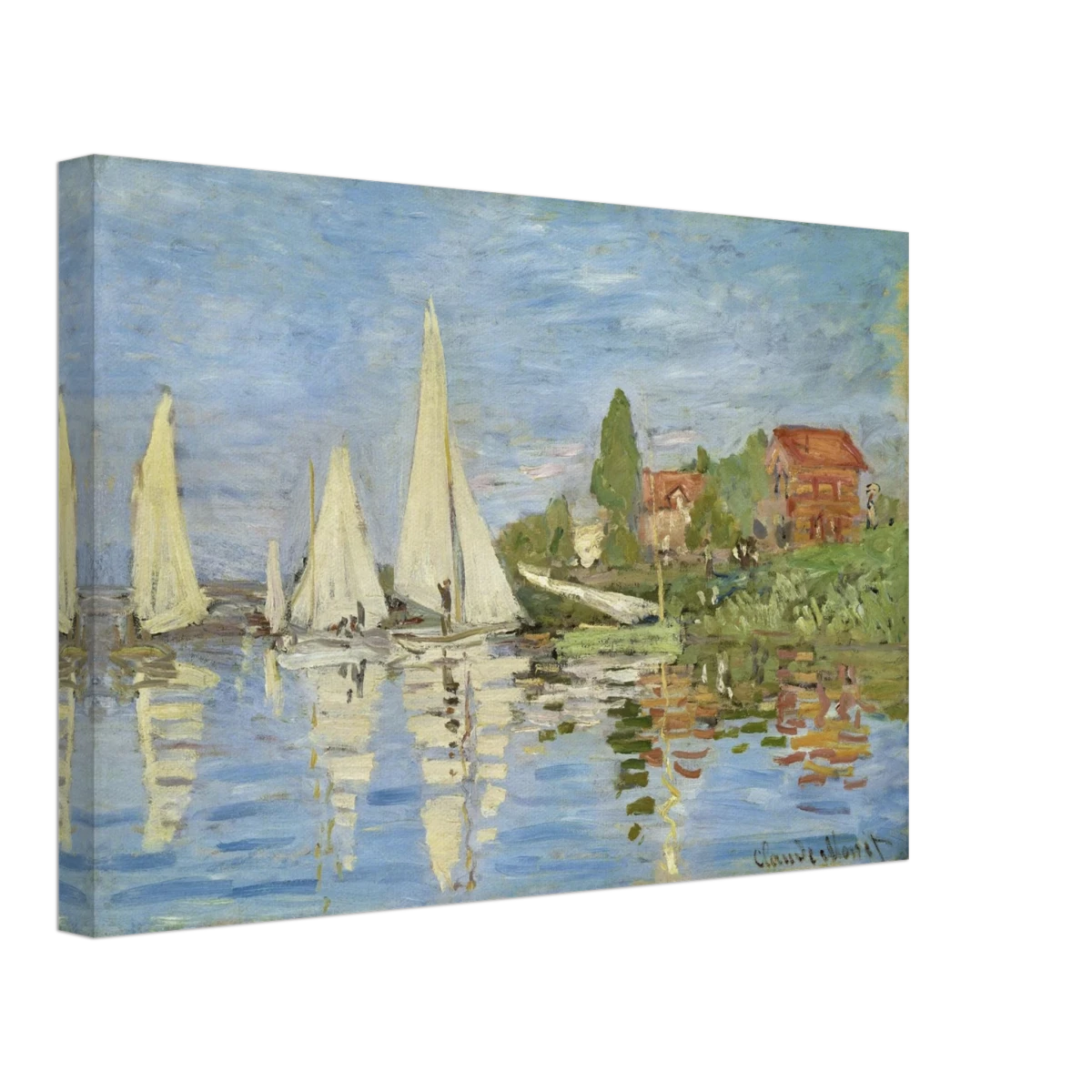 Regattas at Argenteuil – By Claude Monet | Wall art Print - Canvas - 30x45 cm / 12x18″ -