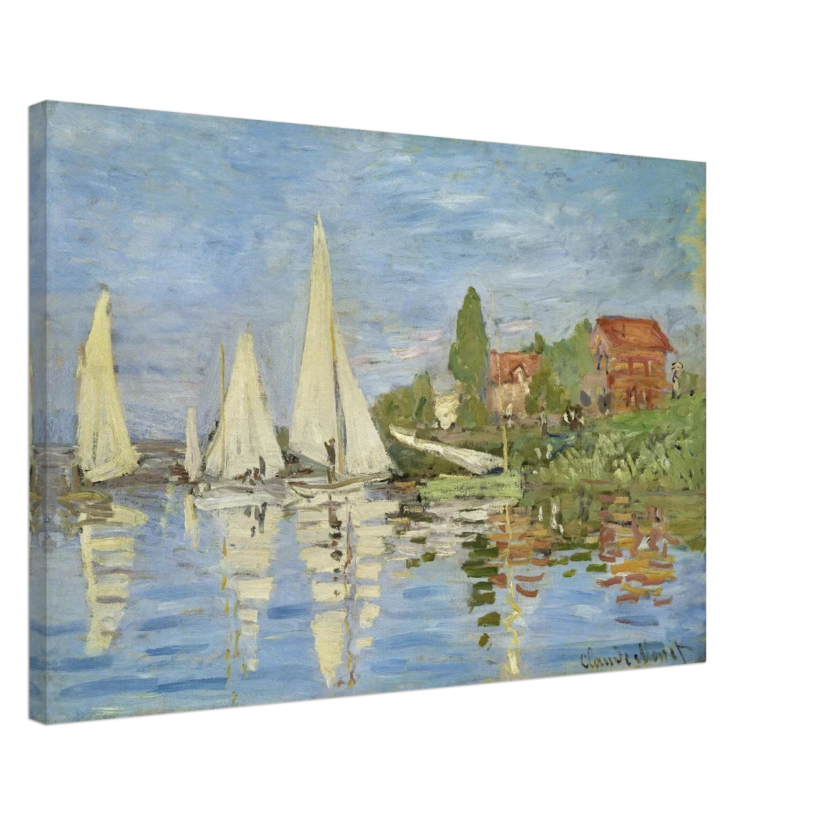 Regattas at Argenteuil – By Claude Monet | Wall art Print - Canvas - 50x75 cm / 20x30″ -