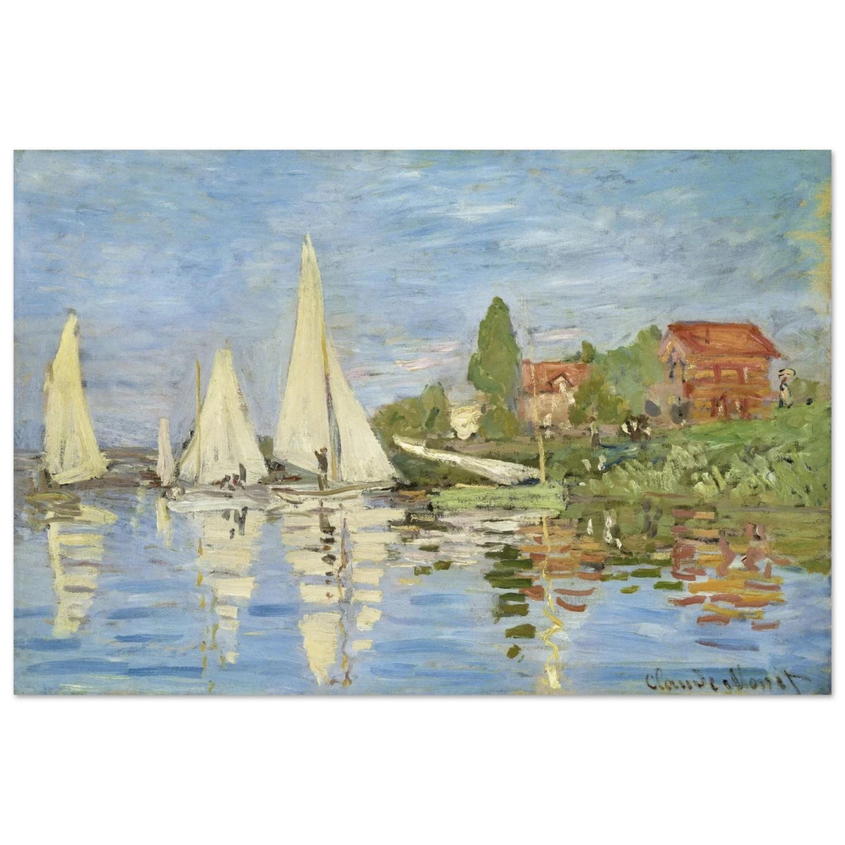Regattas at Argenteuil – By Claude Monet | Wall art Print - Fine Art Poster - 30x45 cm / 12x18″ -