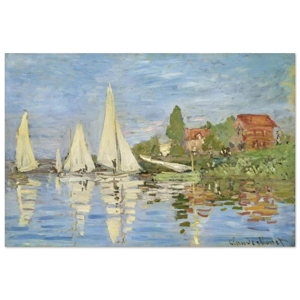 Regattas at Argenteuil – By Claude Monet | Wall art Print - Fine Art Poster - 40x60 cm / 16x24″ -