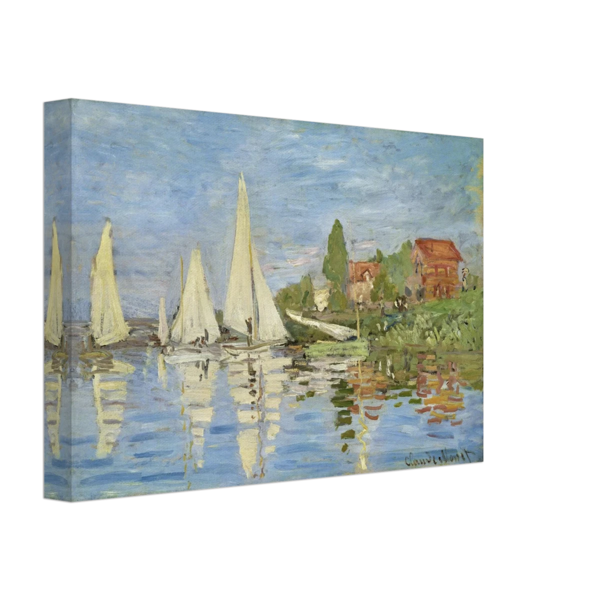 Regattas at Argenteuil – By Claude Monet | Wall art Print - Canvas - 20x30 cm / 8x12″ -