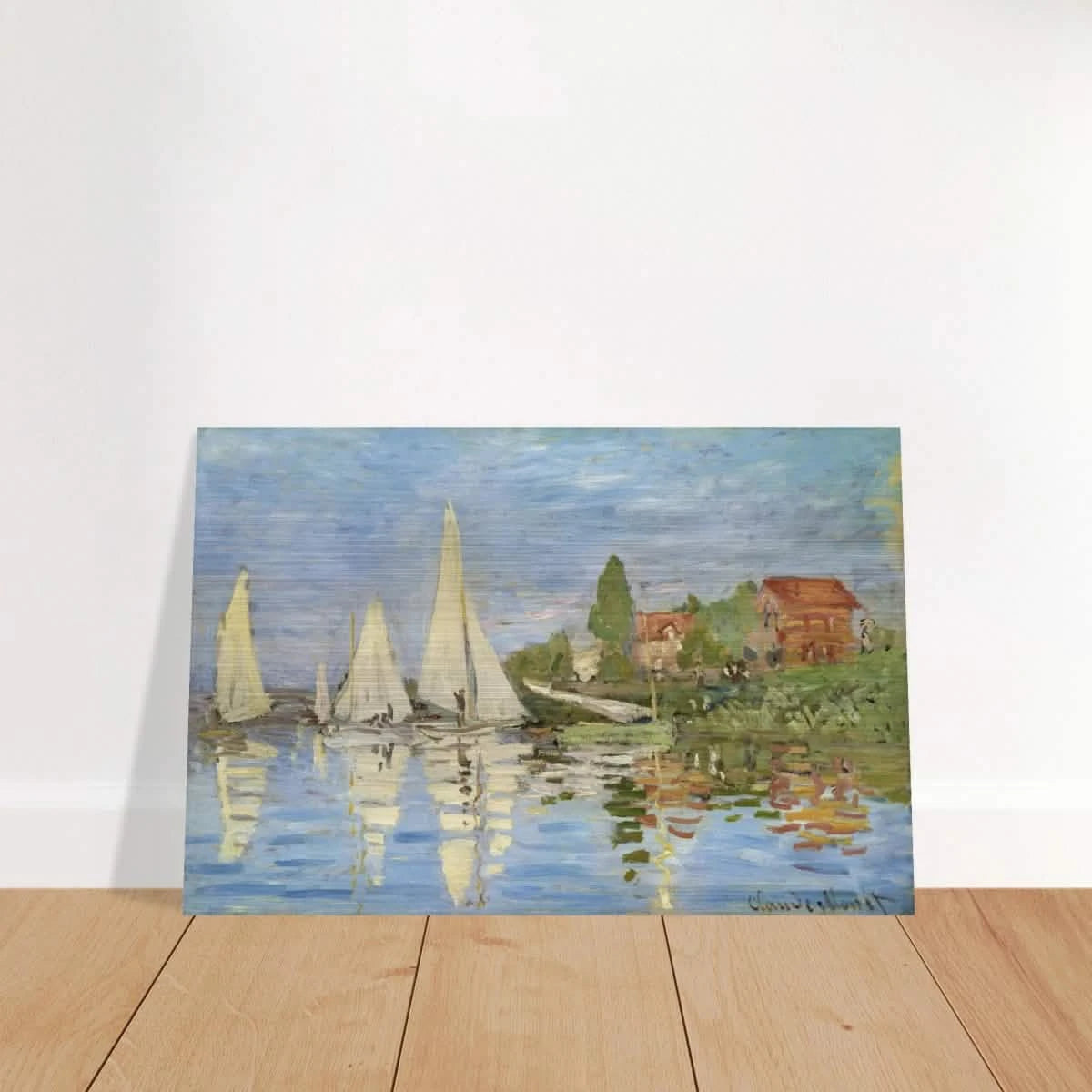 Regattas at Argenteuil – By Claude Monet | Wall art Print - Brushed Aluminum Print - 60x90 cm / 24x36″ -