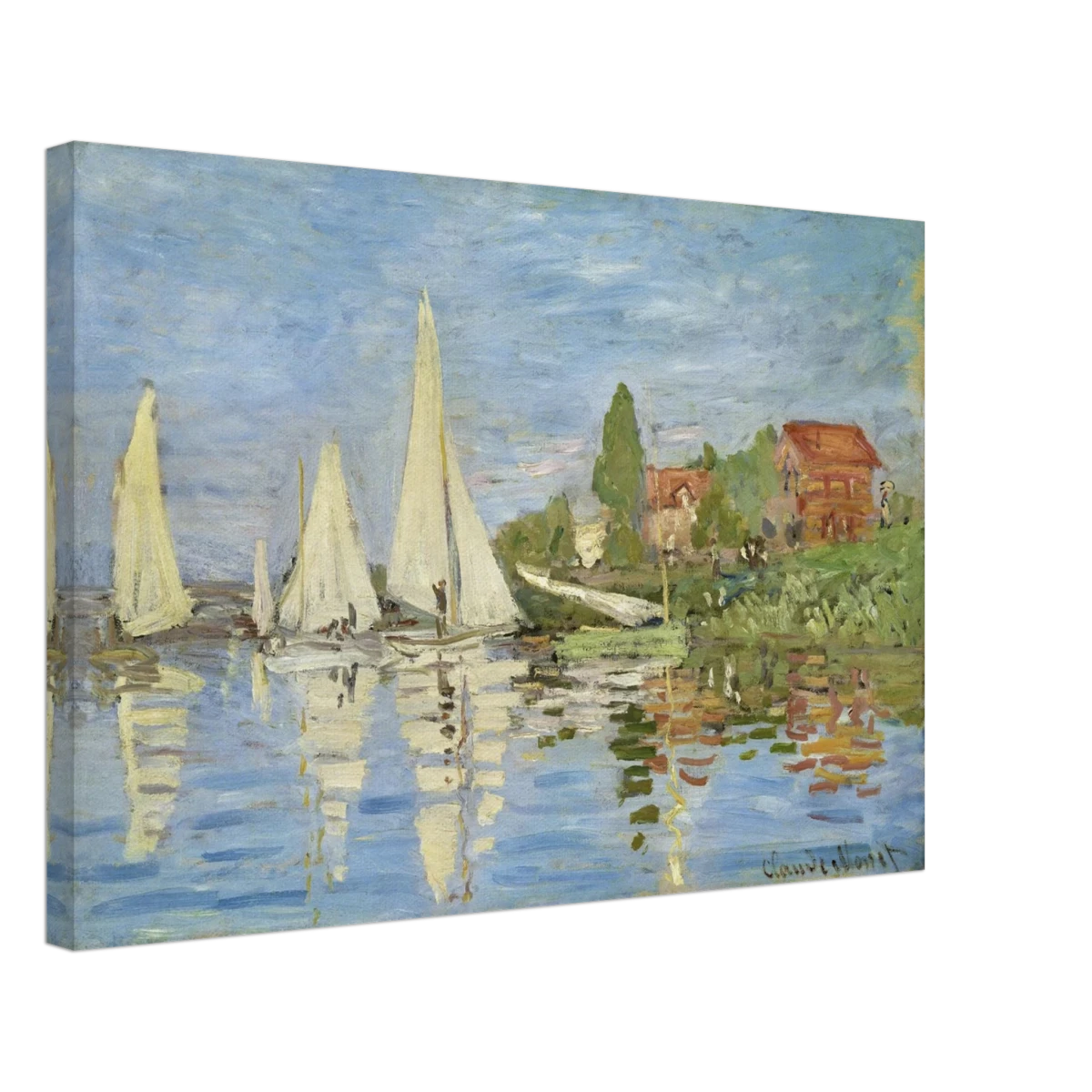 Regattas at Argenteuil – By Claude Monet | Wall art Print - Canvas - 40x60 cm / 16x24″ -