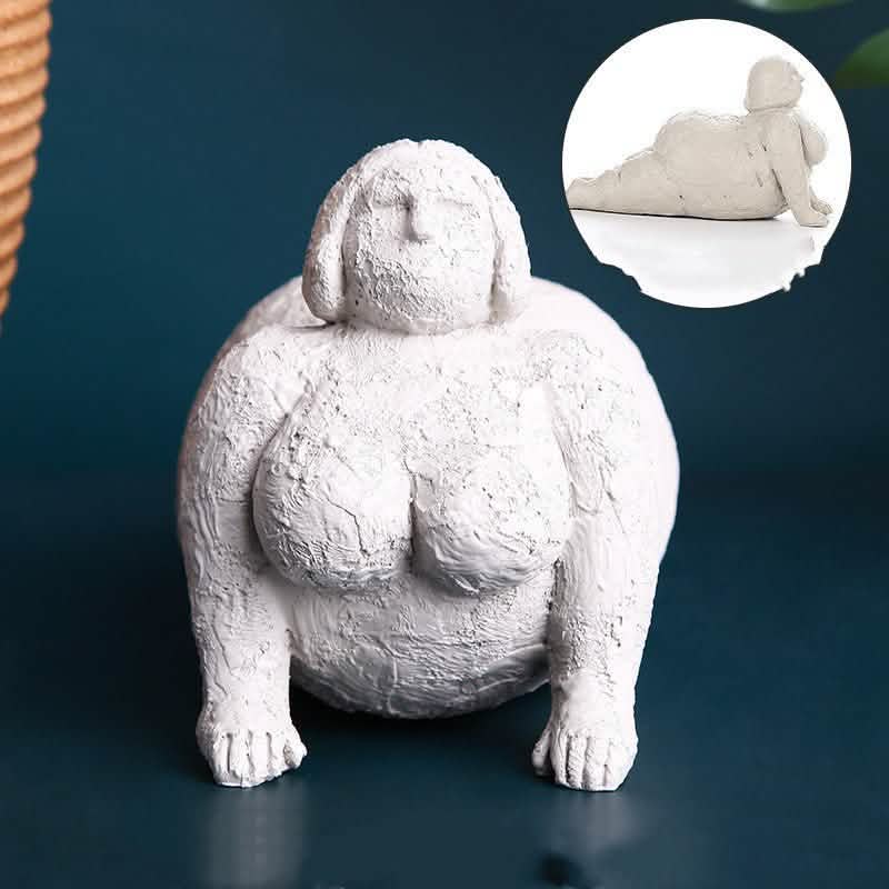 Resin Yoga Sculpture | Lady Figure Ornament - B -