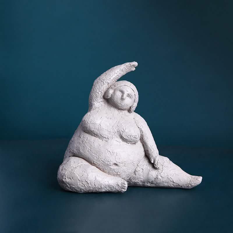 Resin Yoga Sculpture | Lady Figure Ornament - 2D -
