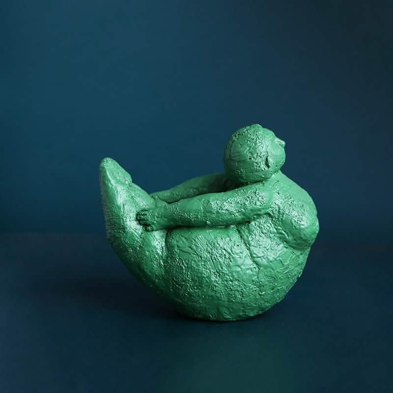 Resin Yoga Sculpture | Lady Figure Ornament - 2F -