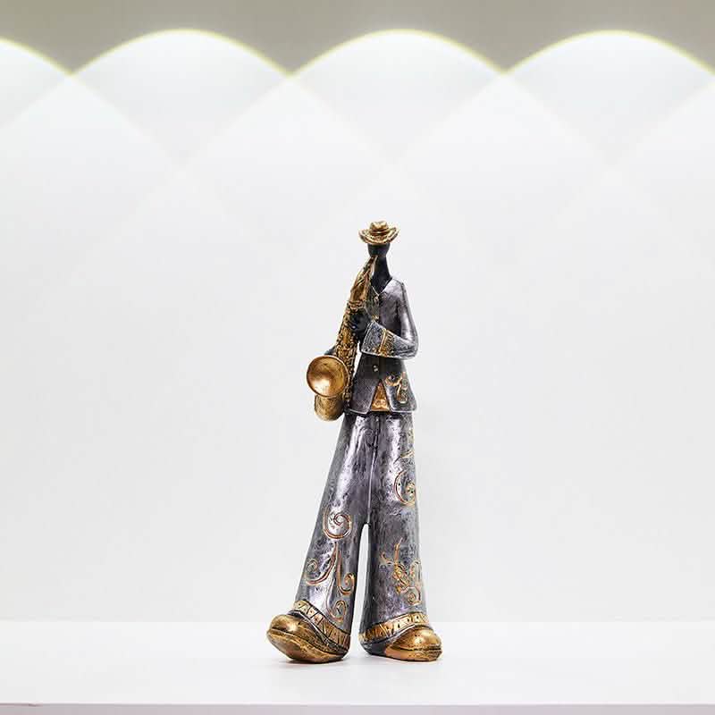 Retro Band Musician Sculptures – Resin Jazz Band Ornaments for Home & Office Décor - Saxophone Player -