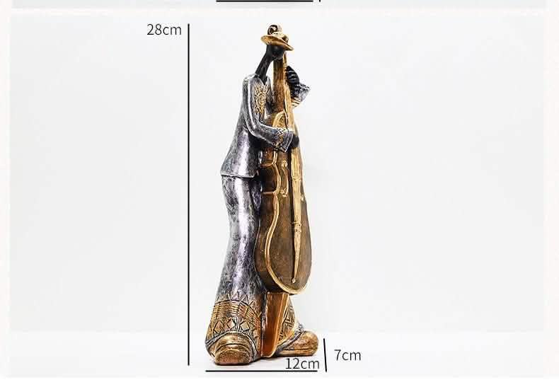 Retro Band Musician Sculptures – Resin Jazz Band Ornaments for Home & Office Décor - Trumpet Player -