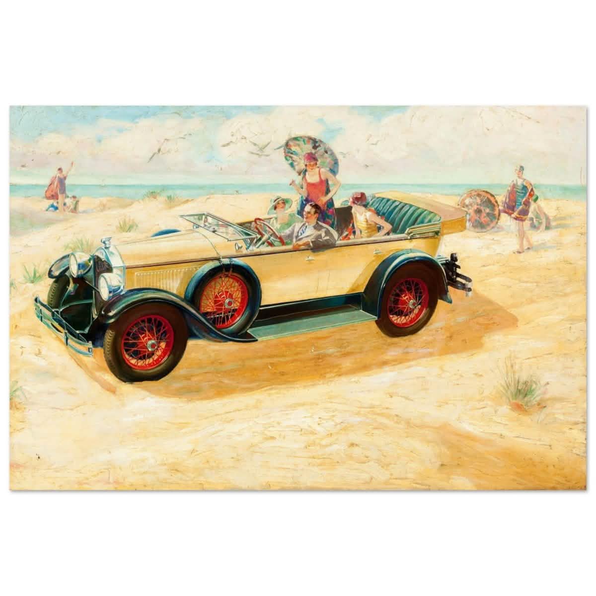 Retro Beach Getaway | Vintage Pop Art wall art print - Aluminum Print - 60x90 cm / 24x36″ -