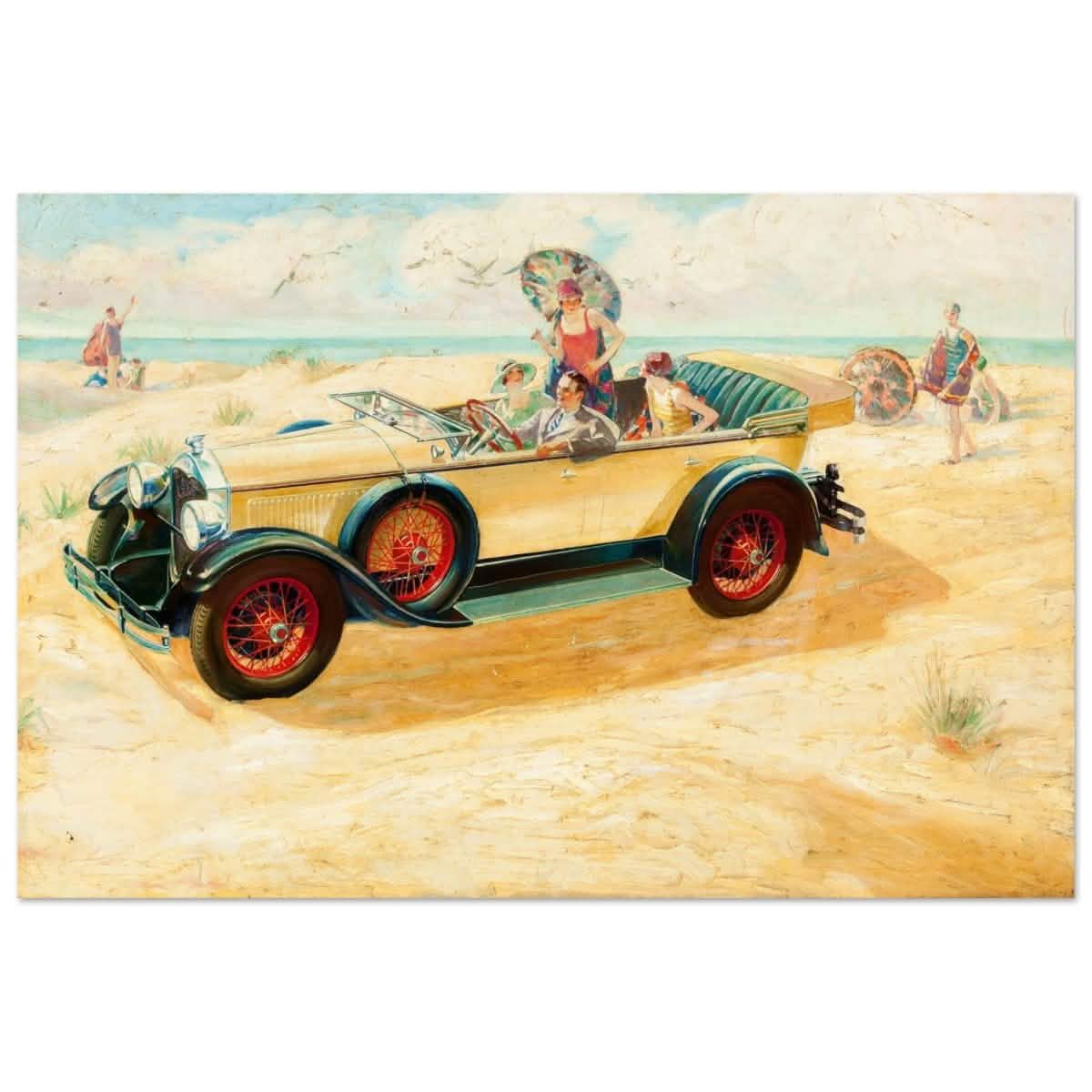 Retro Beach Getaway | Vintage Pop Art wall art print - Aluminum Print - 40x60 cm / 16x24″ -