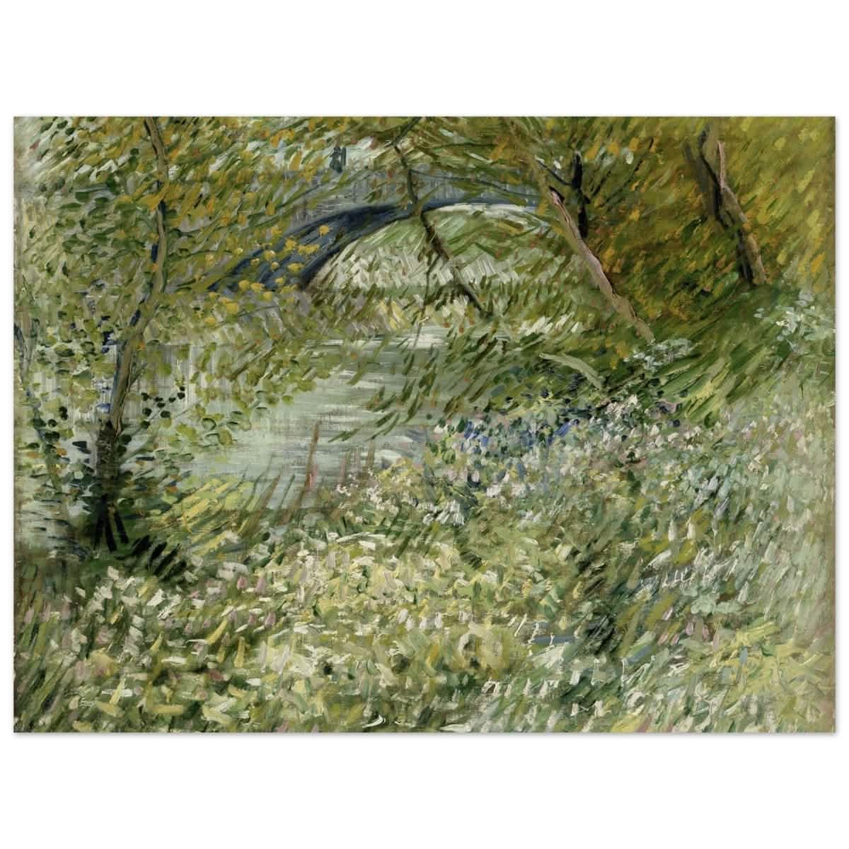 River Bank in Springtime by Vincent van Gogh | Vintage Nature Art wall art print - Wood Prints - 60x80 cm / 24x32″ -