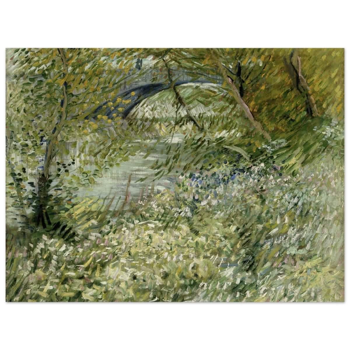 River Bank in Springtime by Vincent van Gogh | Vintage Nature Art wall art print - Wood Prints - 30x40 cm / 12x16″ -
