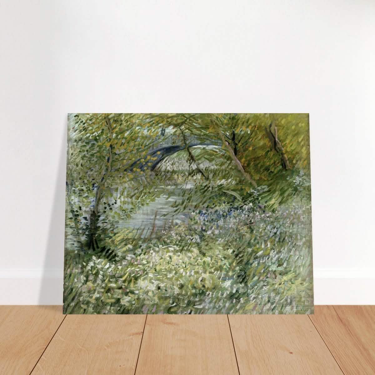 River Bank in Springtime by Vincent van Gogh | Vintage Nature Art wall art print - Brushed Aluminum Print - 40x50 cm / 16x20″ -