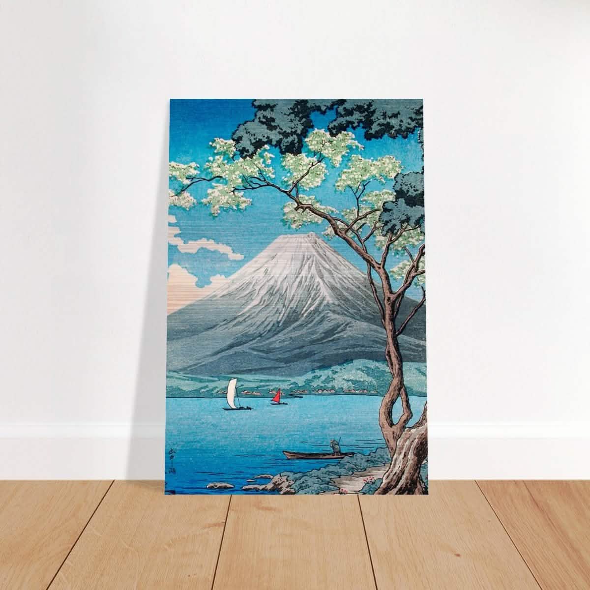 Riverside Serenity | Traditional Japanese Landscape Art | wall art print - Brushed Aluminum Print - 40x60 cm / 16x24″ -