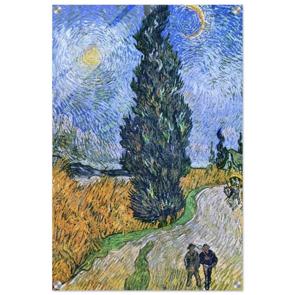 Road with Cypress and Star , 1890 by Vincent van Gogh | Vintage Art wall art print - Acrylic Print - 50x75 cm / 20x30″ -