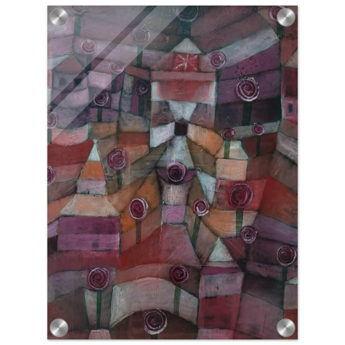 Rose garden (1920) by Paul Klee | Vintage wall art print - Acrylic Print - 30x40 cm / 12x16″ -