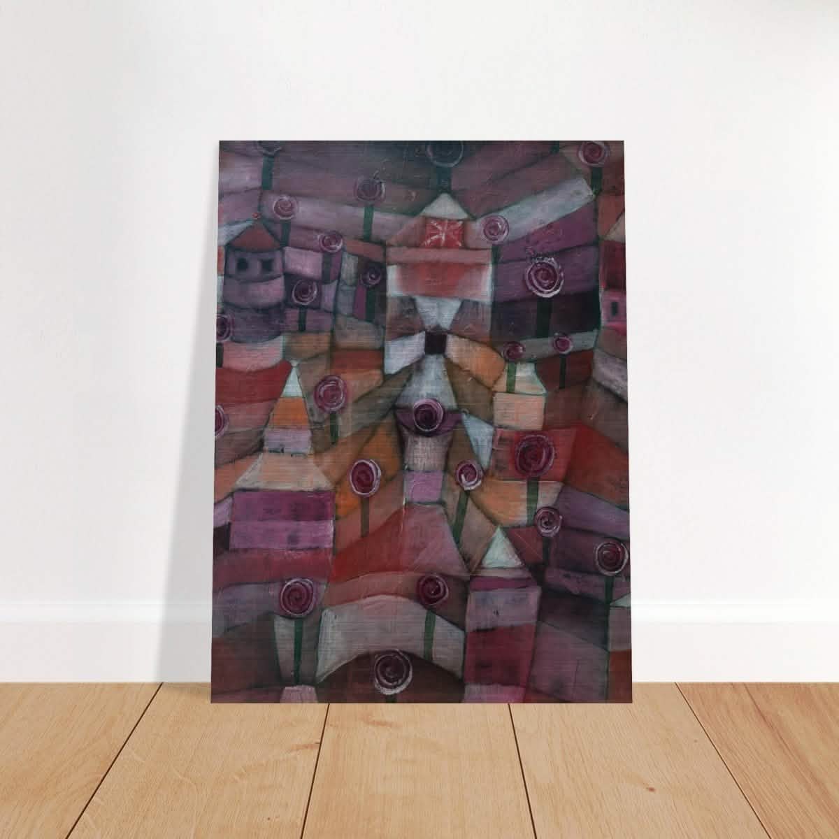 Rose garden (1920) by Paul Klee | Vintage wall art print - Brushed Aluminum Print - 30x40 cm / 12x16″ -