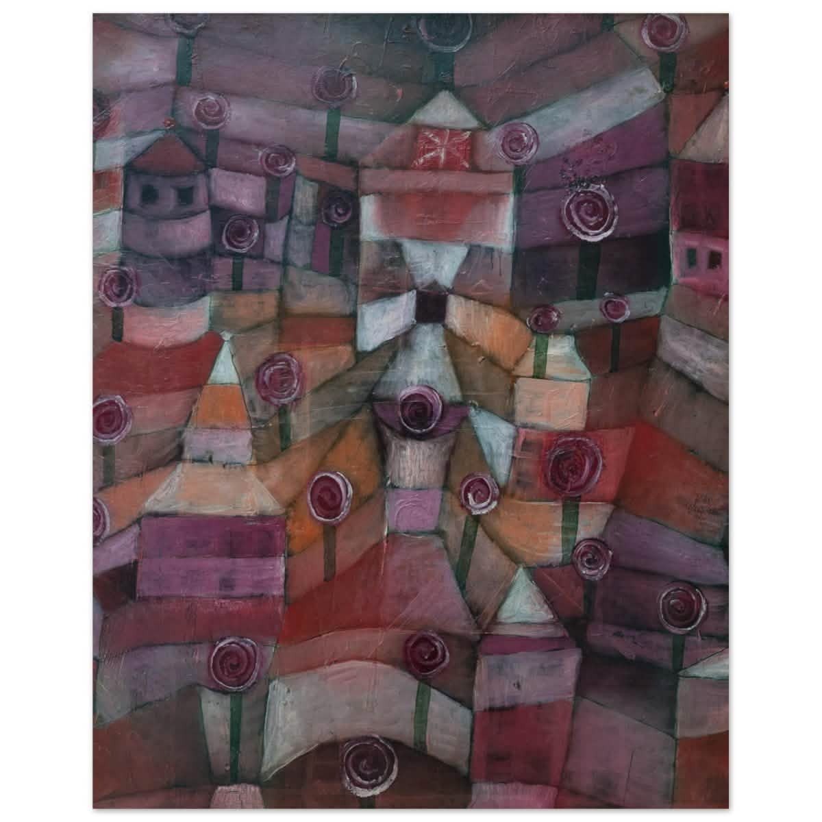 Rose garden (1920) by Paul Klee | Vintage wall art print - Aluminum Print - 40x50 cm / 16x20″ -