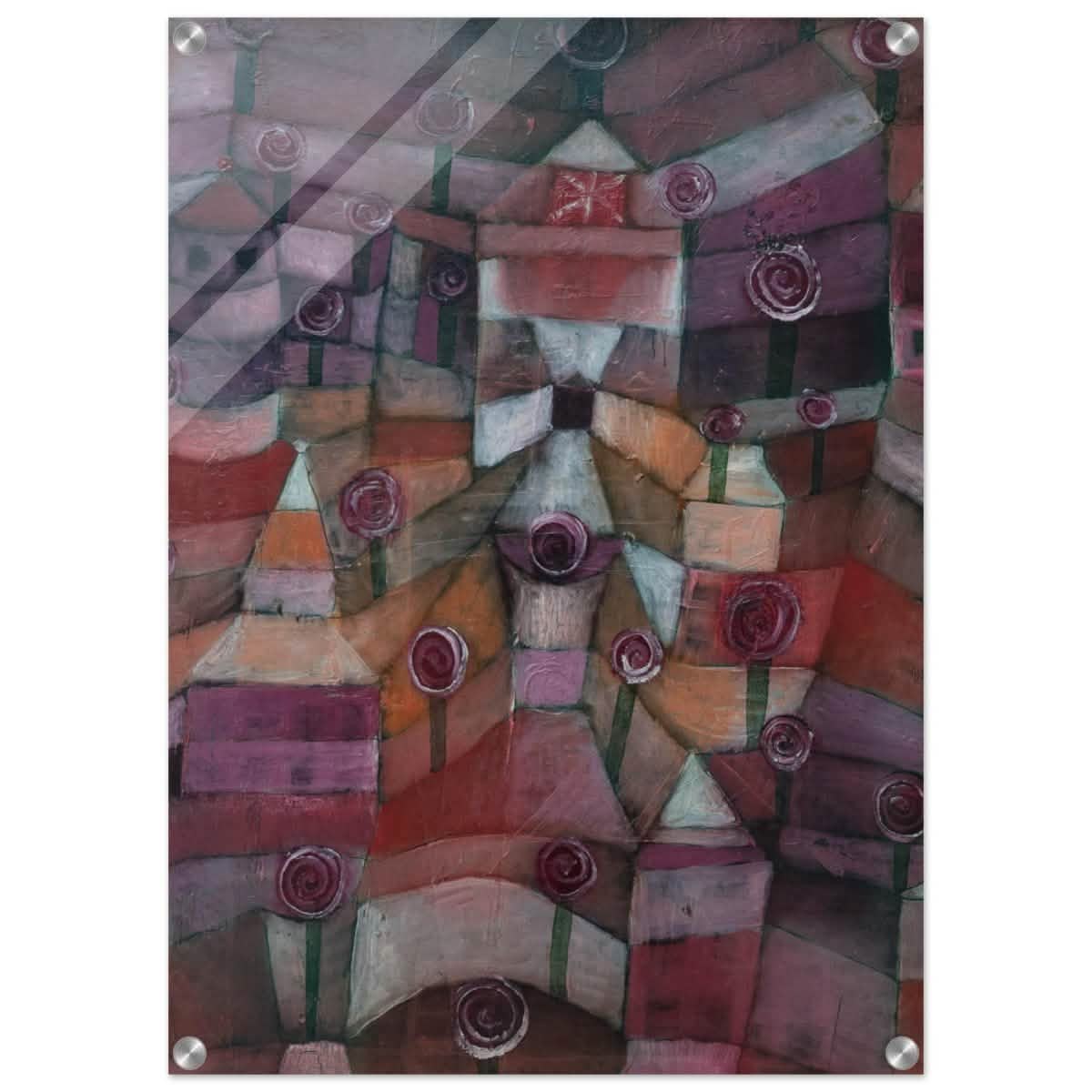 Rose garden (1920) by Paul Klee | Vintage wall art print - Acrylic Print - 50x70 cm / 20x28″ -