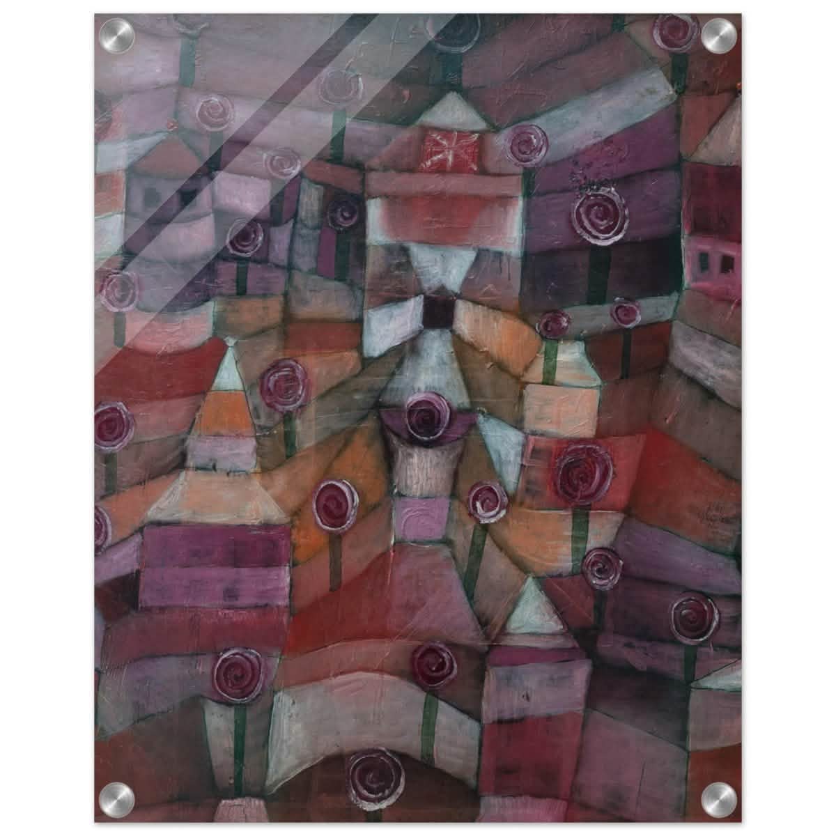 Rose garden (1920) by Paul Klee | Vintage wall art print - Acrylic Print - 40x50 cm / 16x20″ -