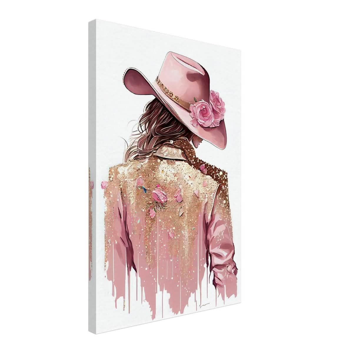 Rosé Reverie: The Western Muse | Modern contemporary wall art print - 40x60 cm / 16x24″ - Canvas -