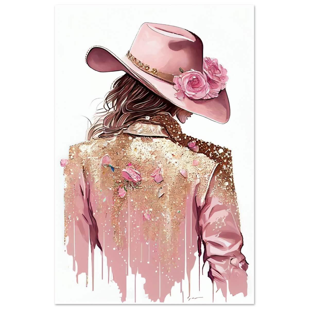 Rosé Reverie: The Western Muse | Modern contemporary wall art print - 40x60 cm / 16x24″ - Aluminum Print -